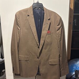 Mexx Brown Men's Blazer with Red Pocket Square